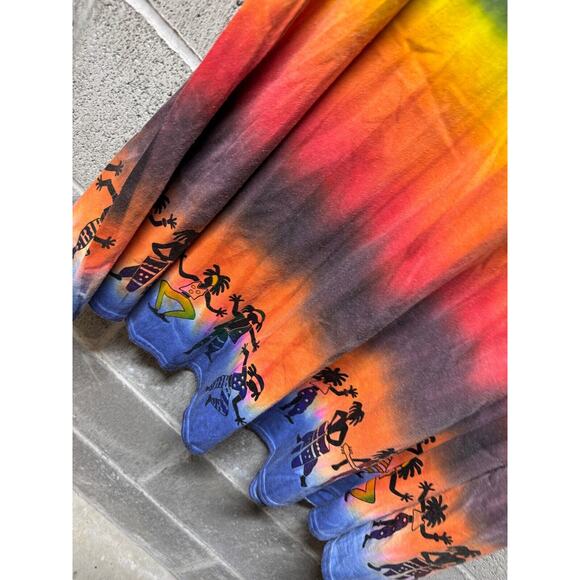 Mazatlan Neon Beachwear Boho Mumu Rainbow Cotton Sleeveless Dress Vacation - Picture 8 of 8